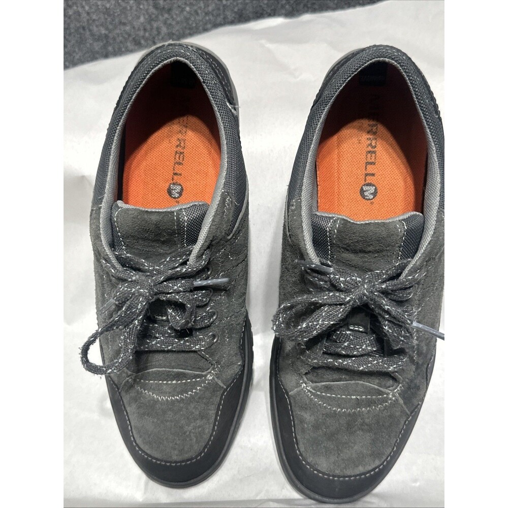 Merrell Womens Shoes Sneakers Hiking Size 9 Gray Granite Lace Up Leather Lace Up - Picture 10 of 13